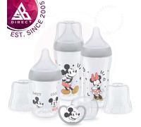 NUK Perfect Match Disney Mickey Starter Baby Bottles Set with Space Soother│EXU