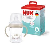NUK Perfect Match Learner Bottle | 6+ Months | 150ml | Leak Proof Sippy Cup Toddler Bottle | Anti-Slip Handles | Monkey | 1 Count