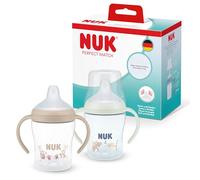NUK Perfect Match Learner Bottle | 6+ Months | 150ml | Leak Proof Sippy Cup Toddler Bottle | Anti-Slip Handles | Glow in The Dark | Koala | 2 Count