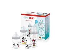 NUK Perfect Match Newborn Baby Bottles & Dummy Set | 0-6 Months | 3 x Anti-Colic Feeding Bottles (150ml, 260ml), 1 x Perfect Match Air Dummy | Disney Mickey Mouse | 4 Count
