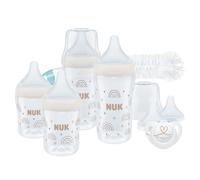 NUK Perfect Match Perfect Start Baby Bottles Set | 0-6+ Months | Adapts to Baby's Palate | 4 x Anti Colic Baby Bottles, Dummy, Bottle Brush & More |