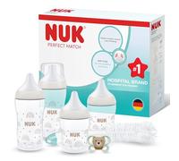 NUK Perfect Match Perfect Start Baby Bottles Set | 0-6 Months | 4 x Anti Colic Feeding Bottles (150ml, 260ml), 2 x Teats, 1 x Perfect Match Air Dummy, 1 x Bottle Brush | Rainbow | 8 Count