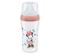 NUK Perfect Match Baby Bottle | 3+ Months | Adapts to Baby's Palate | Temperature Control | Anti Colic Vent | 260 ml | BPA-Free | Medium Silicone Teat | Disney Mickey Mouse [Red]