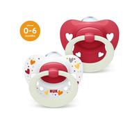 NUK Signature Night Silicone Soothers 0-6 months