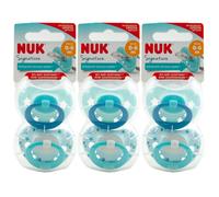 NUK Signature Pacifier 0-6 Months 3 X 2 Pieces BLUE Soothing Nipple Size 1