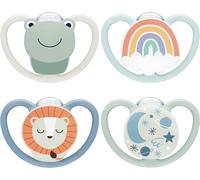 NUK Space Day & Night Baby Dummy 0-6 Months Glow-in-the-Dark Soothers Silicone