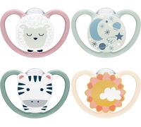 NUK Space Day & Night Baby Dummy 6-18 Months Pink Glow-in-the-Dark Soother