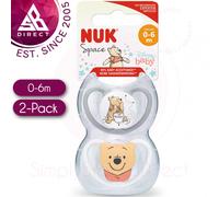 NUK Space Soother Disney Winnie The Pooh Baby Dummy 0-6 Months Pack of 2│EXU