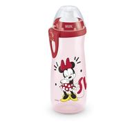 NUK Sports Cup Toddler Water Bottle | 24+ Months | Leak-Proof Push-Pull Spout | Clip & Protective Cap | 450 ml | Disney Minnie Mouse