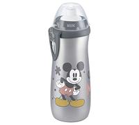 NUK Sports Cup Toddler Water Bottle 24+ Months Leak-Proof Push-Pull Spout Clip & Protective Cap BPA-Free 450 ml Disney Mickey Mouse (Grey)
