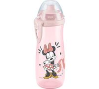 NUK Sports Cup Children's Water Bottle | 24+ Months | Leak-Proof Push-Pull Nozzle | Clip and Protective Cap | BPA Free | 450 ml | Disney Minnie Mouse (Pink)