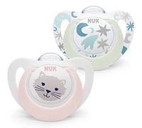 NUK Star Day & Night Soother 0-6 months Pack of 2 - Pink