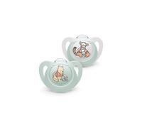 NUK Star Baby Dummy | 6-18 Months | Soothes 99% of Babies | BPA-Free Silicone Soothers | Winnie The Pooh | with Case | 2 Count