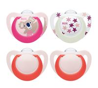 NUK Star Day & Night Baby Dummy | 18-36 Months | Soothes 99% of Babies | BPA-Free Silicone Soothers | Glow-in-the-Dark to Find at Night | Koala | 4 C