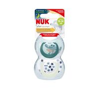 NUK Star Day & Night Soother 18-36 months Pack of 2 - Blue