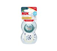 NUK Star Day & Night Soother 6-18 months Pack of 2 - Blue