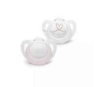Nuk Star Pacifiers Pink + White 0-6m