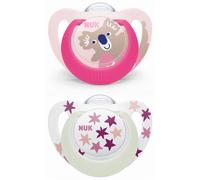 NUK Starlight Day & Night 2 Silicone Soothers 6-18 Months (Model : Koala/Night)