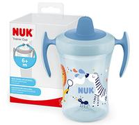 NUK Trainer Cup Sippy | Leak-Proof Soft Drinking Spout | 6+ Zebra (Blue)