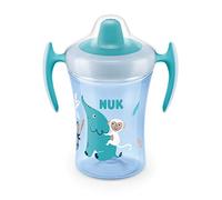 NUK Trainer Cup Sippy Cup | Leak-Proof Soft Drinking Spout | 6+ Months | BPA-Free | 230ml | Elephant (Turquoise) | 1 Count