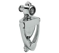 Nuk3y Door Knocker & Viewer, 9/16 in. Bore, 220-Degree View Angle (5-1/2" Height, Chrome)