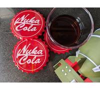 Nuka Cola Bottle Cap Coasters + FREE Fallout Giftbox - Place Matts, Beer Matts, Set of 4, Fallout Collection