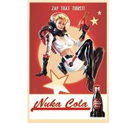 Nuka Cola Pin-Up Metal Wall Sign Replica - Decorative Tin Poster for Bar, Hall, Garage - 7.8x11.8 Inch