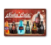 Nuka Cola Poster Metal Sign Vintage Tin Sign Art Home Accessories Vintage Metal Plaque Iron Painting Rusty Wall Decor Poster For Bar Kitchen Garage Restaurant Coffee 12 X 8 Inch