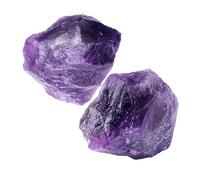 NUKAYAI Raw Healing Amethyst Crystal Stones 2 Pack 1.8-2.2 inch Natural Large Rocks for Purple Rough Polishing Fountains Lapidary Wiring Decoration