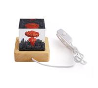 Nuke Lamp LED Atomic Bomb Model Decoration, 2024 Nuke Explosion Mushroom Cloud Lamp, 3.34x3.34in Mushroom Cloud Resin Bedside Lamp, Living Room Decor, Nuclear Lamp Creative Gifts
