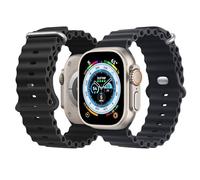 NUKELOLO 2 Pack Ocean Strap Compatible with Apple Watch Ultra 3 2 1 49mm, Sport Bands 46mm 45mm 44mm Men Women, Silicone Band for iWatch Series 11 10 9 8 7 6 5 4 3 2 1 SE3, Black/Midnight Blue