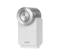 Nuki Smart Lock Pro (4th generation), smart door lock with Wi-Fi and Matter for remote access, electronic door lock turns your smartphone into a key, with Power Pack, for Euro Profile Cylinder, white