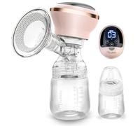 Nukido Electric Breast Pump 3 Modes Portable LED Display BPA Free Silicone Pink Gold