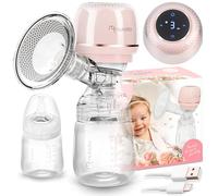 Nukido Electric Breast Pump 3 Modes Portable LED Display BPA Free Silicone Pink Gold