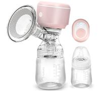 Nukido Electric Breast Pump 3 Modes Portable LED Display BPA Free Silicone Pink White