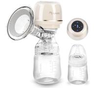 Nukido Electric Breast Pump 3 Modes Portable LED Display BPA Free Silicone White Gold
