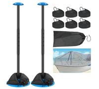Nukugula Windproof Boat Cover Support Pole System 2 Pcs with 7 Adjustable Height Telescoping Iron Furniture Cover Support Pole 20"-50" with Sandbag Storage Bag