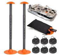 Nukugula Windproof Boat Cover Support Pole System 2 Pcs with 8 Adjustable Heights Telescoping Steel Furniture Cover Support Poles 18"-57" with Straps Storage Bag