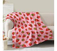 strawberry throw blanket gift for women girls mom kids adults teens birthday christmas valentine decor strawberry fruit theme bedroom living room sofa throw blanket liner