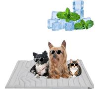 NUKYEJH Barkley Cooling Mat, Cooling Mat for Dogs, Waterproof Cool Crate Pad for Dogs, Machine Washable Pet Cool Mats (Grey,X-Large)