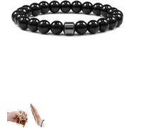 NUKYEJH Glame Anti Alcohol Bracelet, Adjustable Glame Anti Alcohol Magnetic Bracelet, Reduce Alcohol Cravings, Relieve Anxiety (Black)