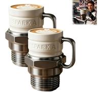 NUKYEJH Spark Plug Mug, Engine Spark Plug Design, Novelty Coffee Mug, Personalized Automotive Coffee Mugs (2Pcs)