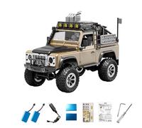 NULA 1/12 Scale 2.4G 4WD RC Rock Crawler, KF90 Full Proportional Off Road Truck with Adjustable LED Lights, Carbon Brush Climbing Vehicle RTR for Adults Hobbyists -Yellow/2 batteries