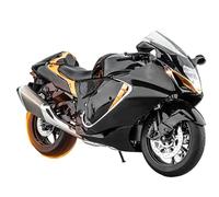 NULA 1/6 Alloy RC Motorcycle Model with Ignition Function Dynamic Spray Exhaust Engine Sound LED Lights Remote Control Racing Display Vehicle for RC Motorcycle Enthusiasts-Black