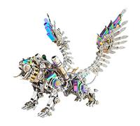 NULA 3D Metal Puzzles for Adults, 650 Pieces Smilodon Tiger Steampunk Mechanical Building Model DIY Assembly Jigsaw Craft Model Kits Christmas Halloween Home Decorations Gifts -Colorful