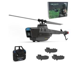 NULA C128 RC Helicopter Model with 1080P Camera, 2.4G RC 4CH 6-Axis Gyro Black Hornet Scout Drone Aerial Military Aircraft Helicopter Toy with for Beginner Adults Optical Flow Positioning - RTF