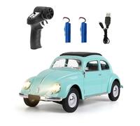 NULA D62MINI 1:16 Scale Retro RC Beetle Car, 2.4GHz 4CH RWD Drift Remote Control Car with 130 Motor & LED Lights, High Speed Vintage Racing Sport Model for Adults Enthusiasts