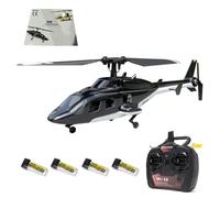 NULA F150BL V3 Air-wolf Flybarless RC Helicopter RTF with LED Tail Light, 5CH 2.4G Remote Control, 6-Axis Gyro Stabilized Aircraft for Adult Pilots Beginners - 4PCS Battery