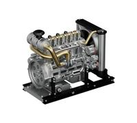 NULA L4 Diesel Engine Model That Works, 300+pcs 1/10 DIY 4 Cylinder Simulated Electric Engine Mini Metal OHV Inline Engine Model with Cooling System, Build Your Own Engine