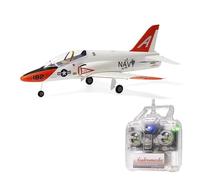 NULA MinimumRC T-45 Miniature Jet Aircraft Fixed Wing 30mm EDF Ducted Fan Gyroscope Stabilization Fighter Aircraft For Adults (Right-hand Throttle/brushed Motor/4 Battery)